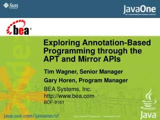 Exploring Annotation-Based Programming through the APT and Mirror APIs