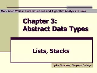 Chapter 3: Abstract Data Types