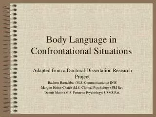 Body Language in Confrontational Situations