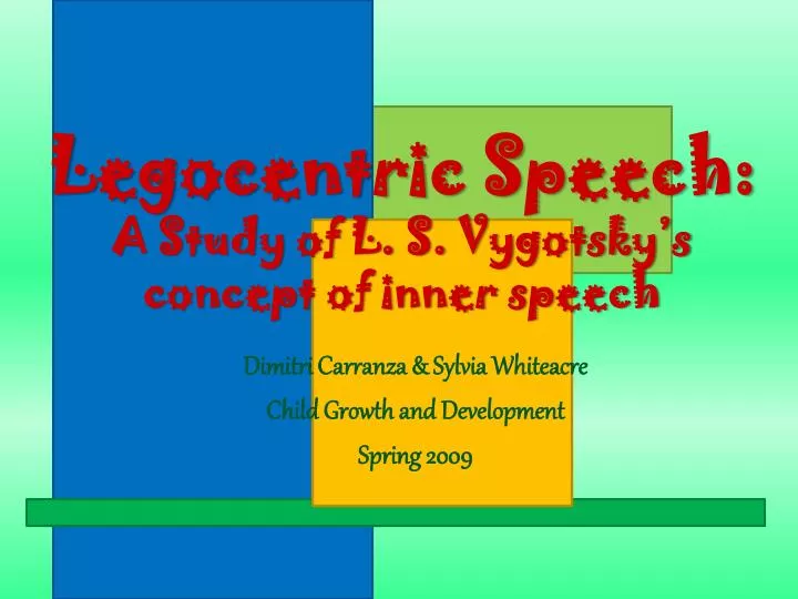 legocentric speech a study of l s vygotsky s concept of inner speech