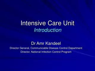 Intensive Care Unit Introduction