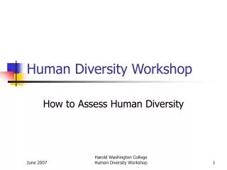Human Diversity Workshop