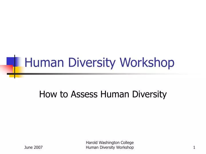 human diversity workshop