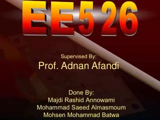 Supervised By: Prof. Adnan Afandi