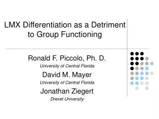LMX Differentiation as a Detriment to Group Functioning