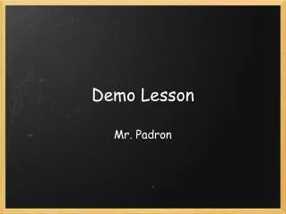 Demo Lesson