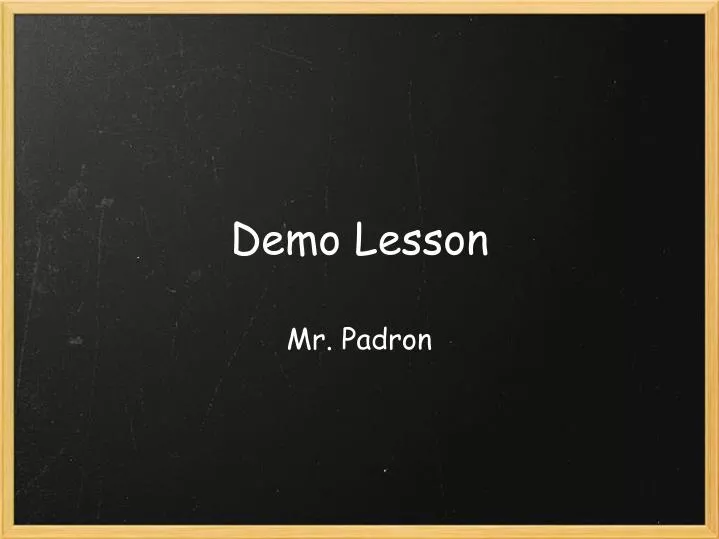 demo lesson