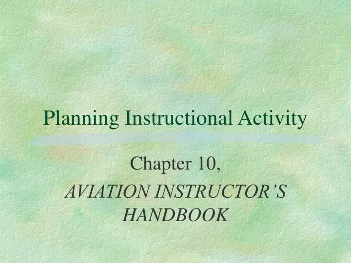 planning instructional activity