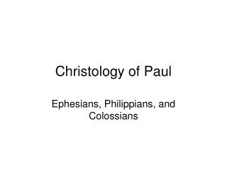 Christology of Paul