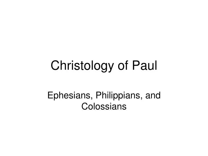 christology of paul