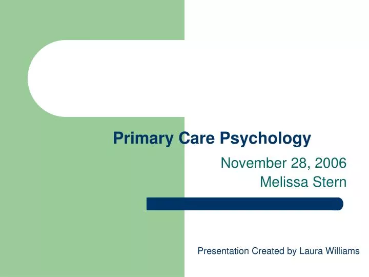 primary care psychology