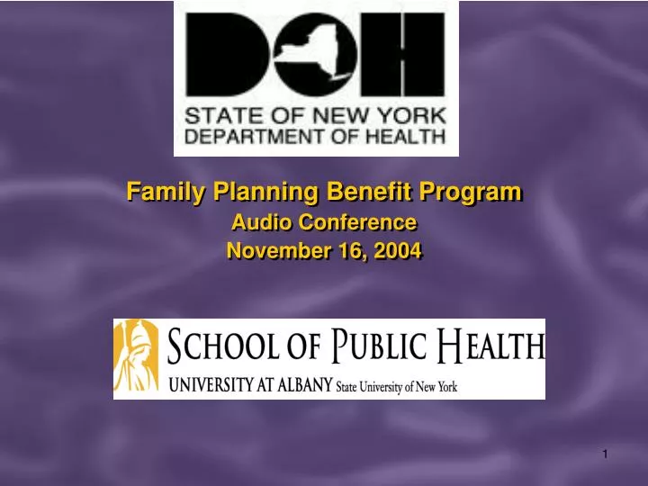 family planning benefit program audio conference november 16 2004
