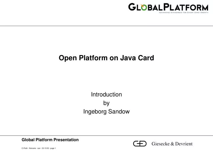 open platform on java card