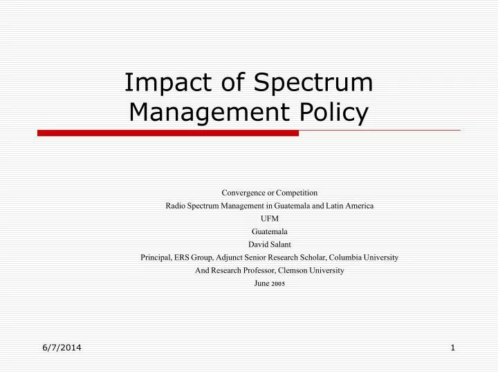 impact of spectrum management policy