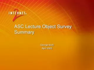 ASC Lecture Object Survey Summary