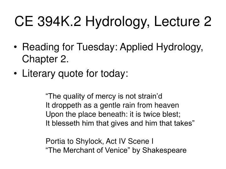 ce 394k 2 hydrology lecture 2