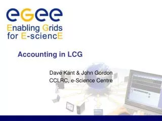 Accounting in LCG