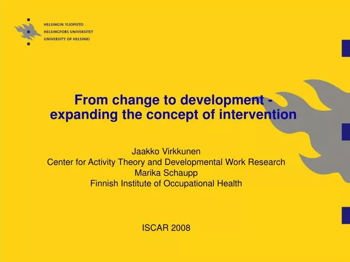 from change to development expanding the concept of intervention