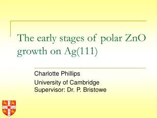 The early stages of polar ZnO growth on Ag(111)