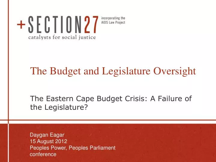 the budget and legislature oversight