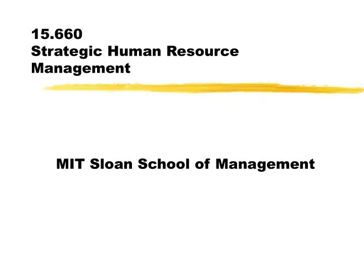 15 660 strategic human resource management