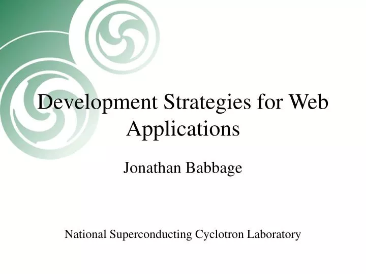 development strategies for web applications
