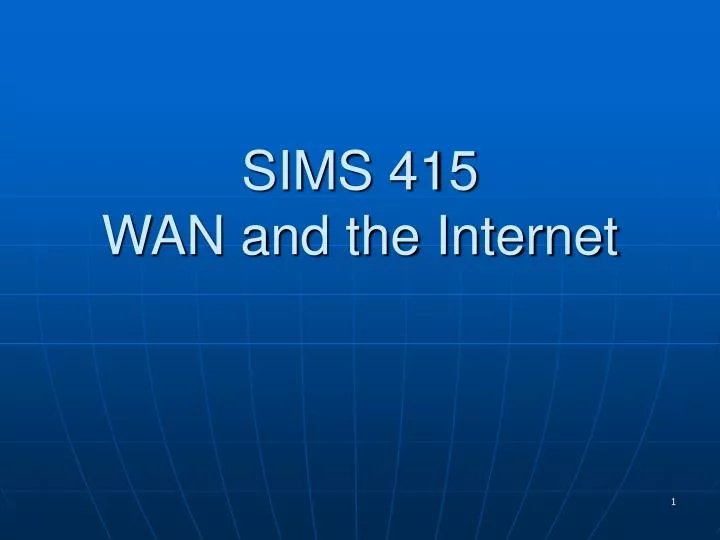 sims 415 wan and the internet
