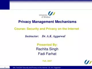 Privacy Management Mechanisms