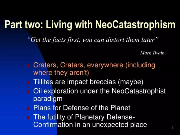 part two living with neocatastrophism