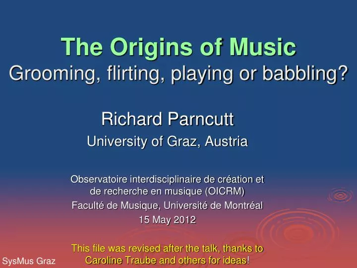 the origins of music grooming flirting playing or babbling