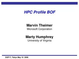HPC Profile BOF