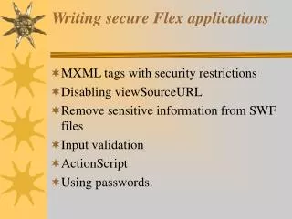 Writing secure Flex applications