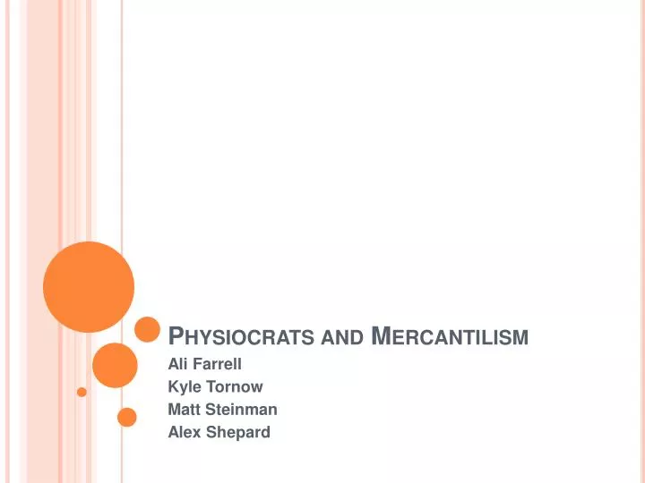 physiocrats and mercantilism