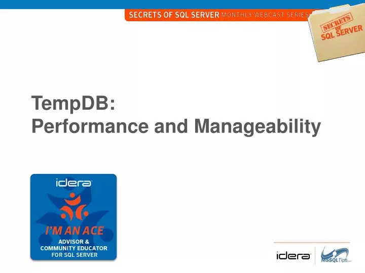tempdb performance and manageability