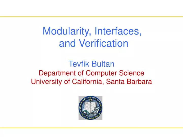 modularity interfaces and verification