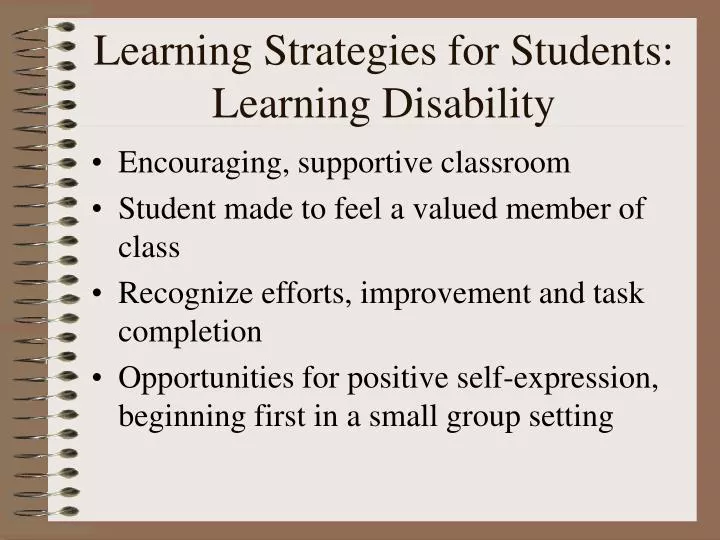 learning strategies for students learning disability