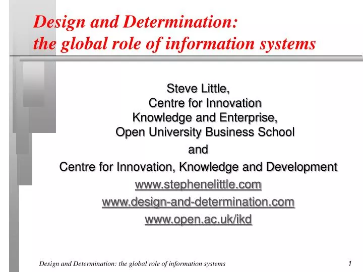 design and determination the global role of information systems