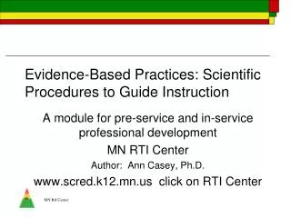 Evidence-Based Practices: Scientific Procedures to Guide Instruction