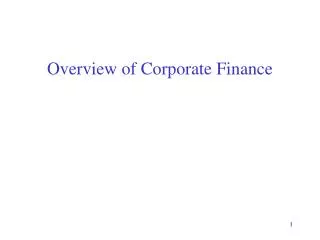 Overview of Corporate Finance