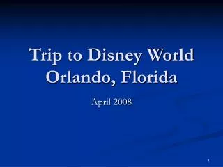 Trip to Disney World Orlando, Florida