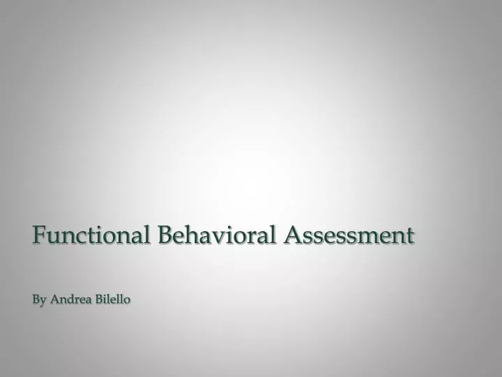 functional behavioral assessment