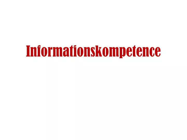 informationskompetence