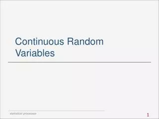 continuous random variables