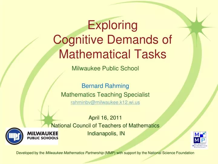 exploring cognitive demands of mathematical tasks