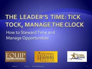 The Leader’s time: Tick Tock, Manage the Clock