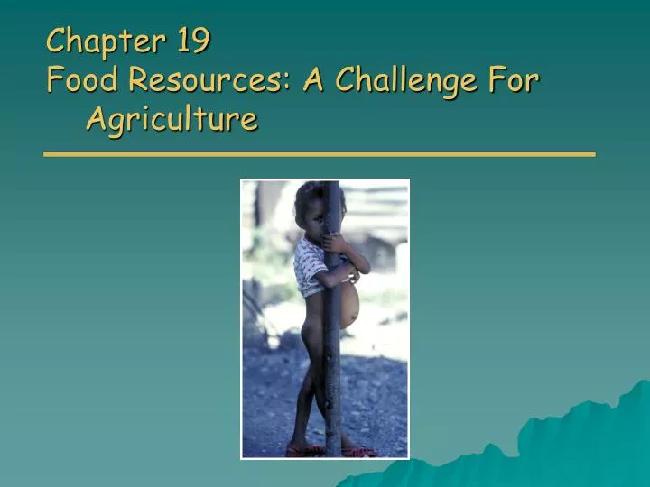 chapter 19 food resources a challenge for agriculture