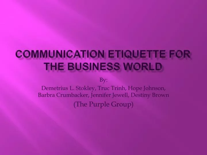 communication etiquette for the business world