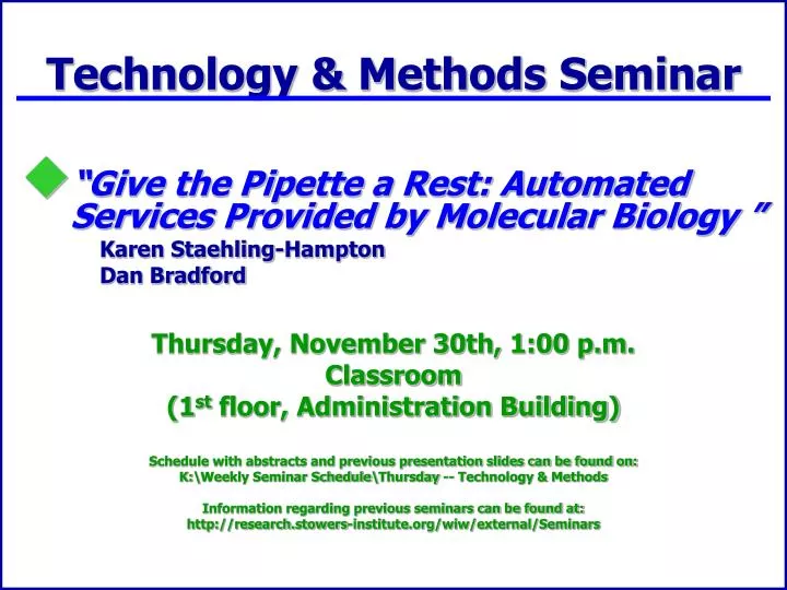 technology methods seminar