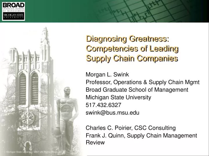 diagnosing greatness competencies of leading supply chain companies