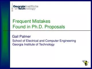 Frequent Mistakes Found in Ph.D. Proposals